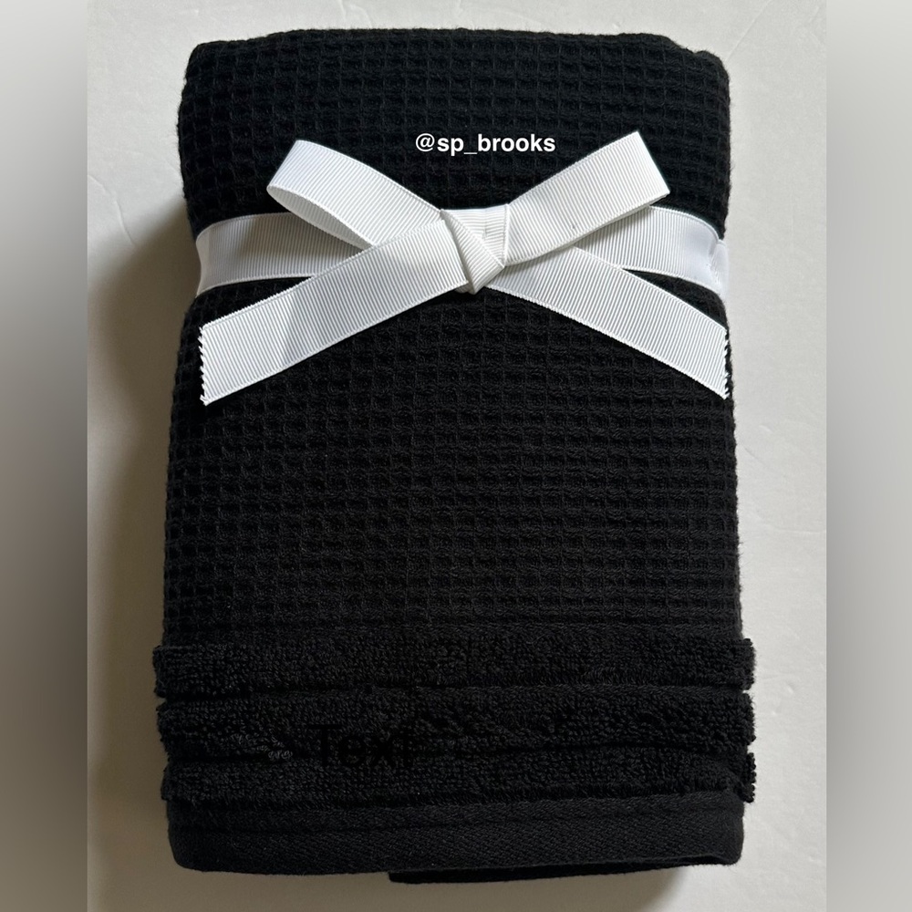 🎁9 PC Hotel Balfour Oversized Bath Towel Set - Cotton -Black Caviar Waffle - Picture 5 of 9